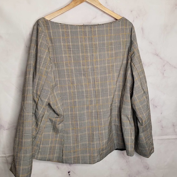 ASHLEY STEWART Checkered Button Down Long sleeve Blouse 18 - Picture 7 of 10
